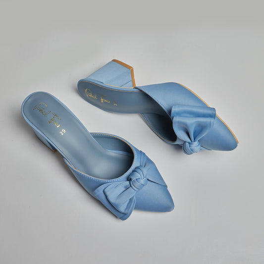 Double Bowknot Mule - Blue