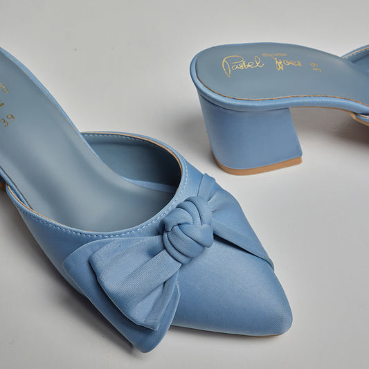 Double Bowknot Mule - Blue