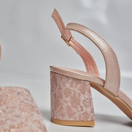 Gulistan Block Heel - Nude Pink