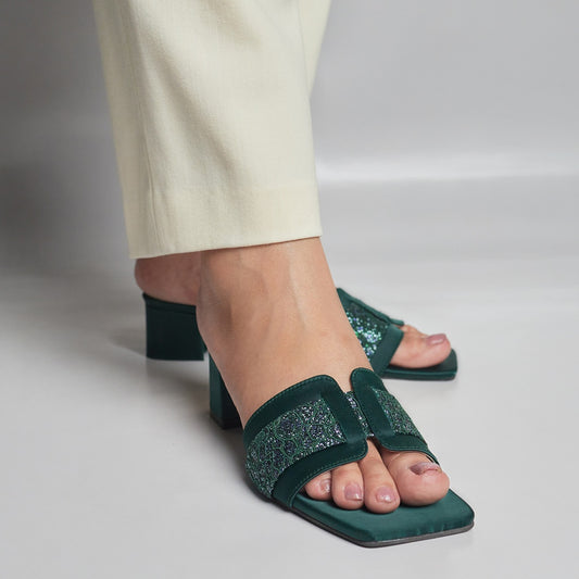 Jimmy Diamond Block Heel - Green
