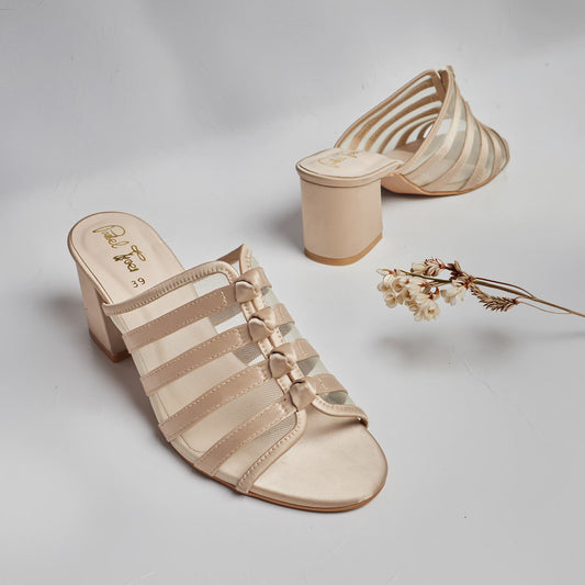 Knotted Net Heel - Light Gold