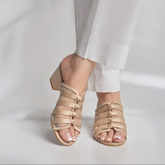 Knotted Net Heel - Light Gold