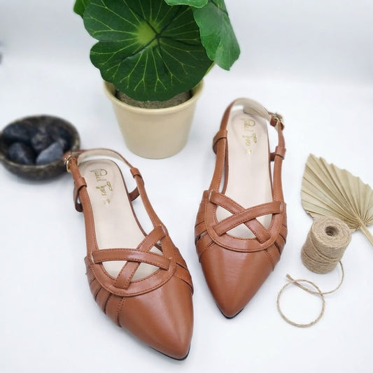 Latte Pointed Sandal - Brown