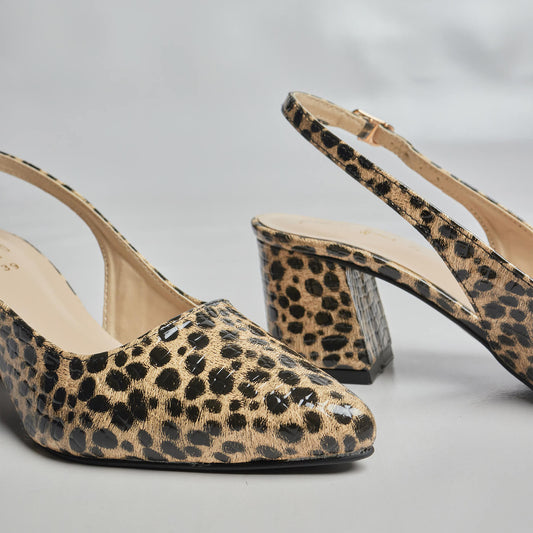 Sling Back Court Shoes - Beige