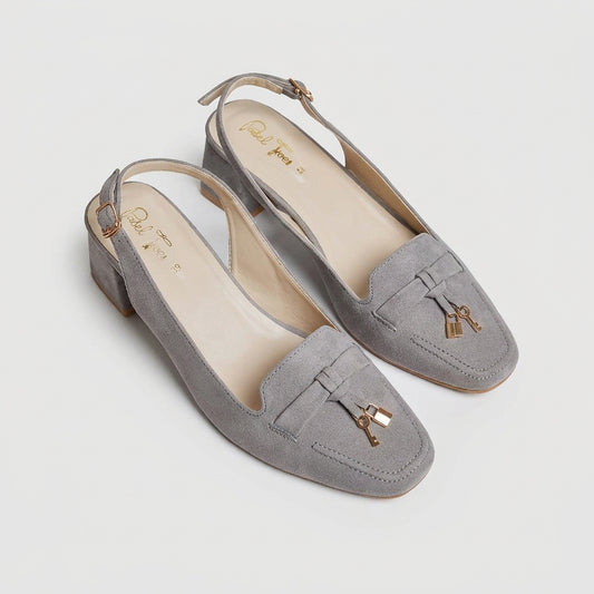 Squared Lock n Key Sling Back - Grey