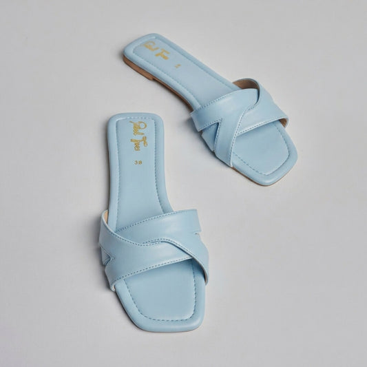 Twin Bling Slides - Sky Blue