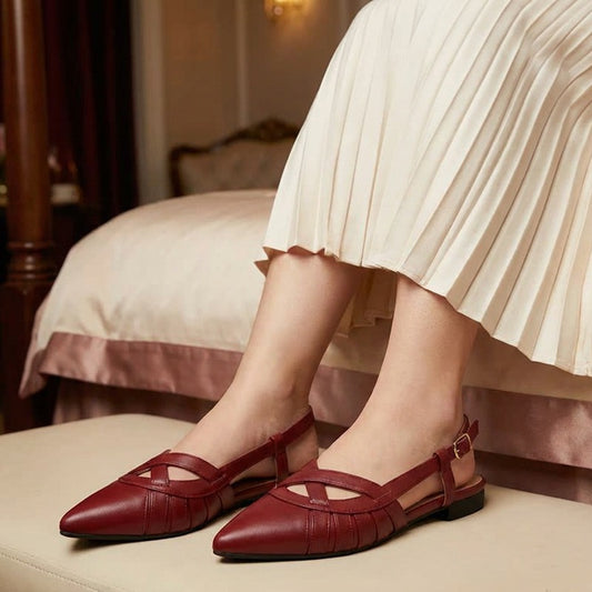 Latte Pointed Sandal - Maroon