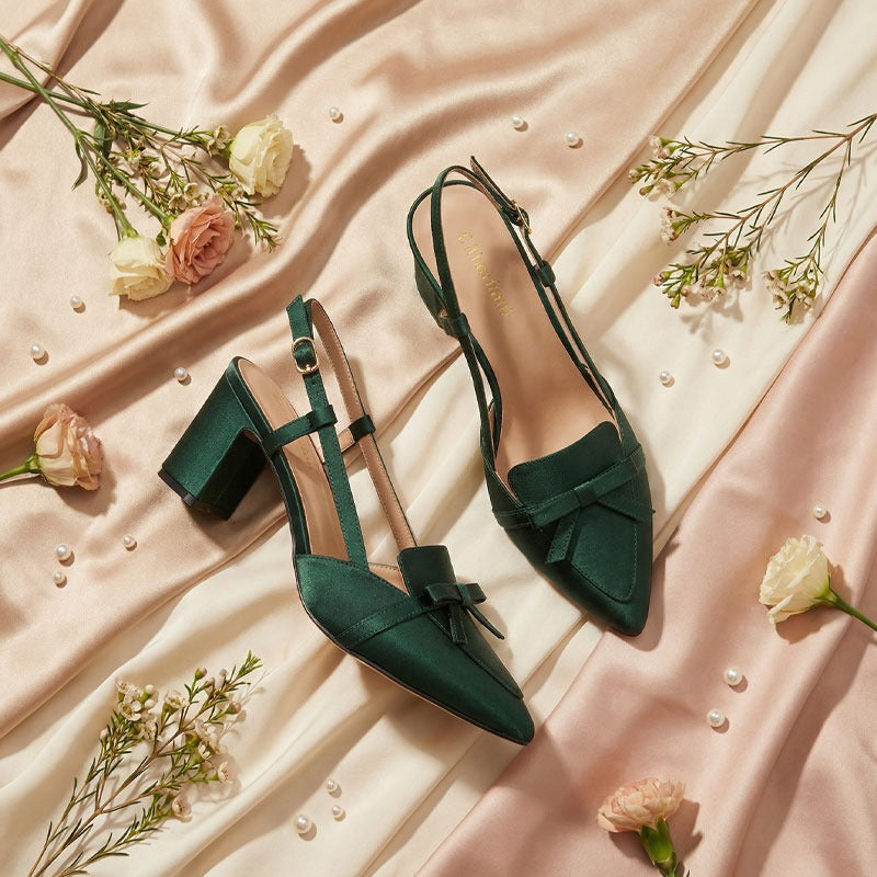 emerald green women's dress shoes Sip Sorento Block Heel