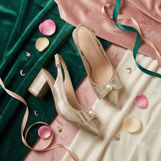 Akoya Pearl Sling Back - Gold