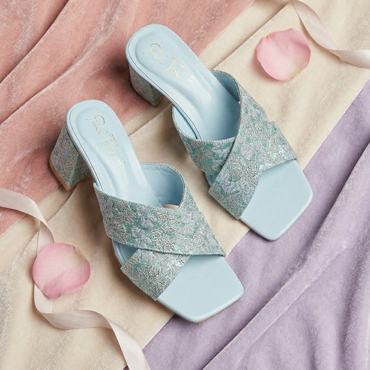 Gulbahaar Block Heel - Ferozi