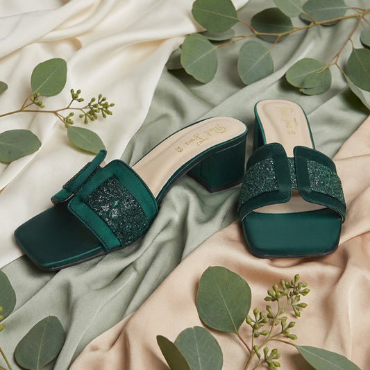 Jimmy Diamond Block Heel - Emerald