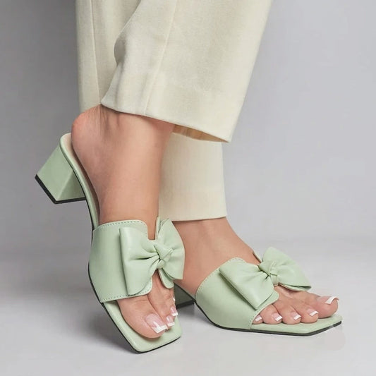Bow Tie Heel - Mint Green