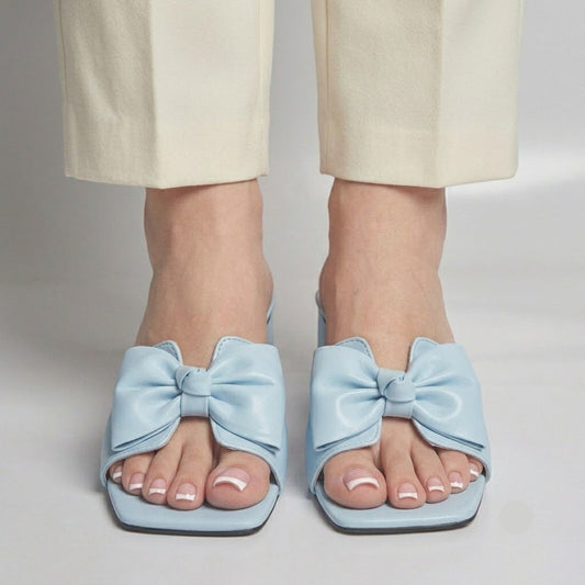 Bow Tie Heel - Sky blue