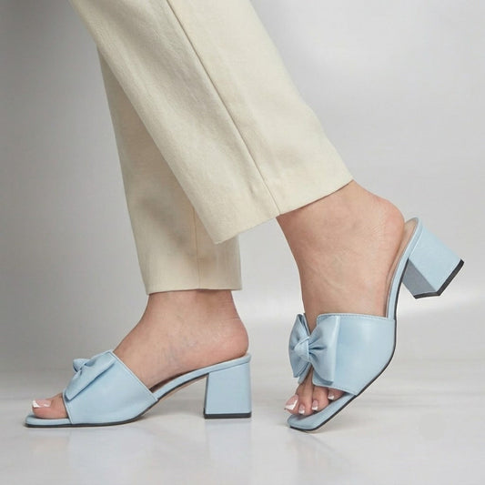 Bow Tie Heel - Sky blue