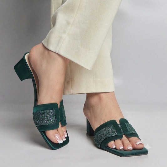 Jimmy Diamond Block Heel - Emerald