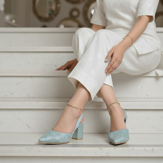 Gulistan Block Heel - Pastel Blue